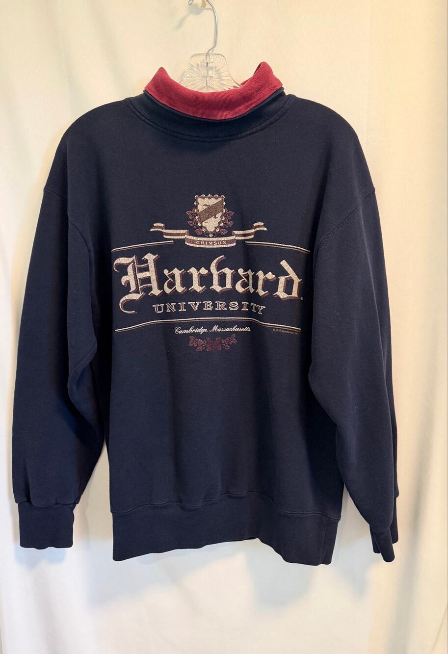 Vintage J&M Sportswear Harvard Mock Neck Sweatshirt - Large